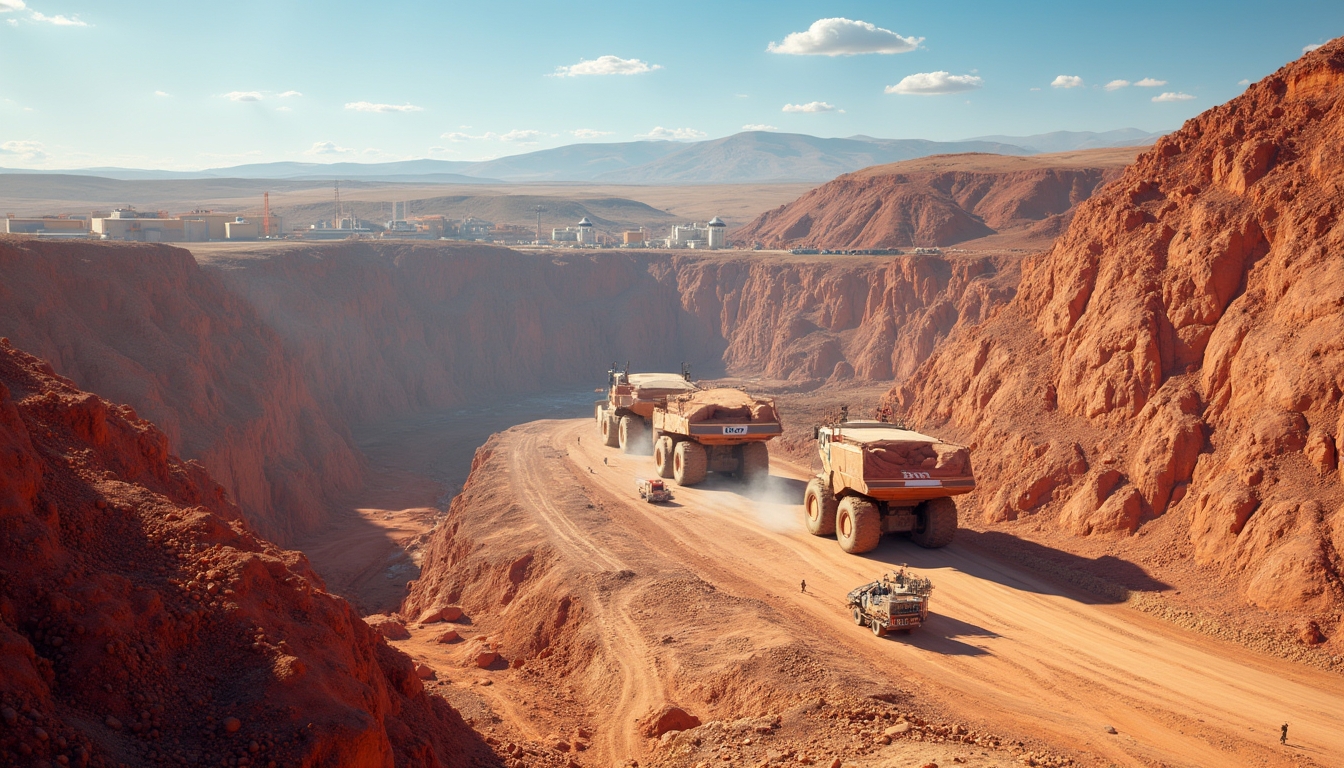 Massive trucks in Chile's Escondida mine.