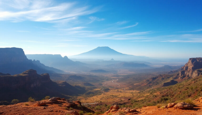 Inca Minerals Ltd-ICG-Vast mountainous landscape with a prominent peak under a clear blue sky.