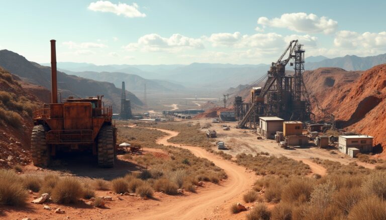 Copper mining industry landscape, North West Queensland.