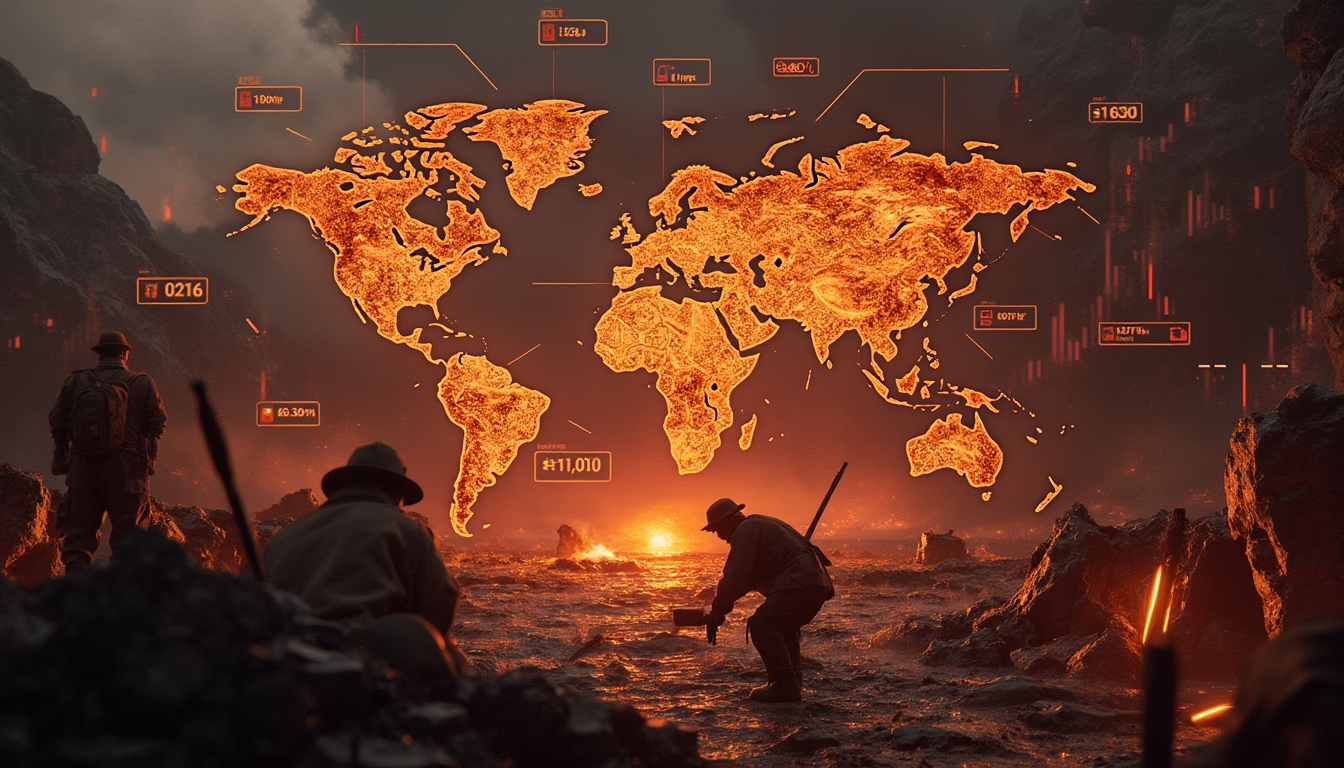 World map depicting rising copper prices.