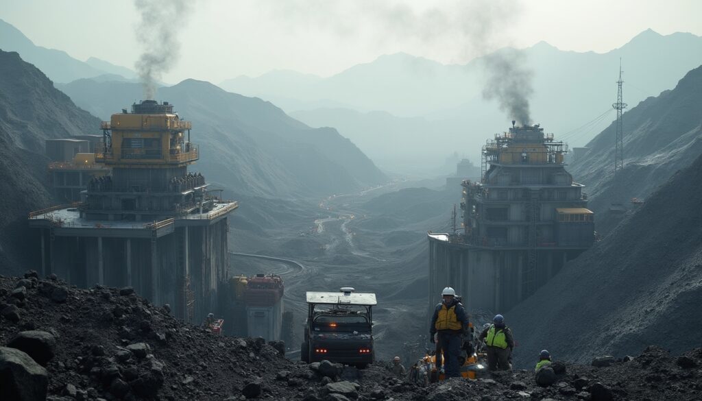 Coal mining landscape in China.