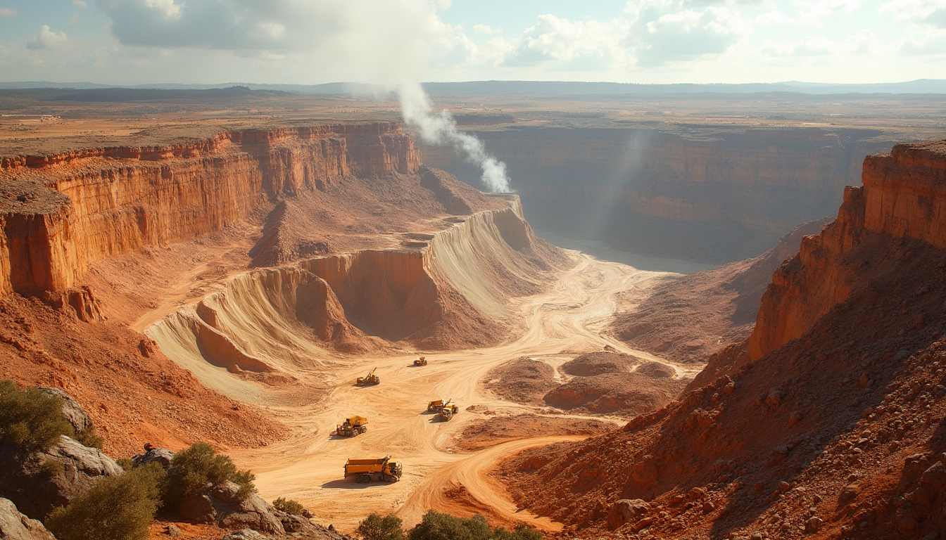 Mining site expansion progresses, machinery visible.