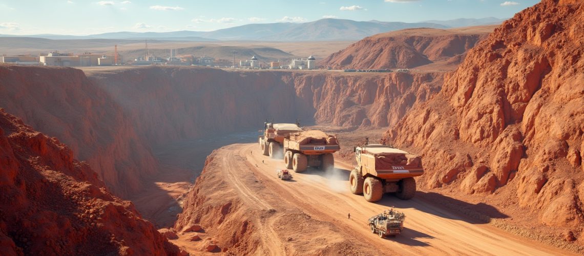 Massive trucks in Chile's Escondida mine.