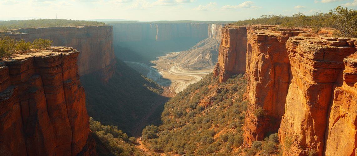 Scenic canyon landscape, Australian greenstone belts.