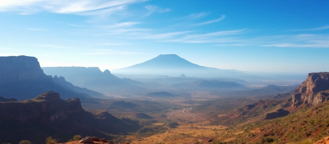 Inca Minerals Ltd-ICG-Vast mountainous landscape with a prominent peak under a clear blue sky.