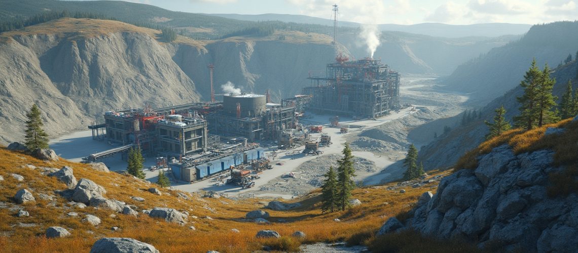 Denison Mines construction site, natural landscape.