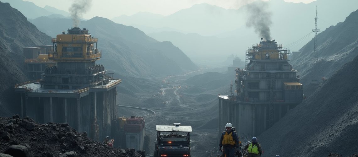 Coal mining landscape in China.