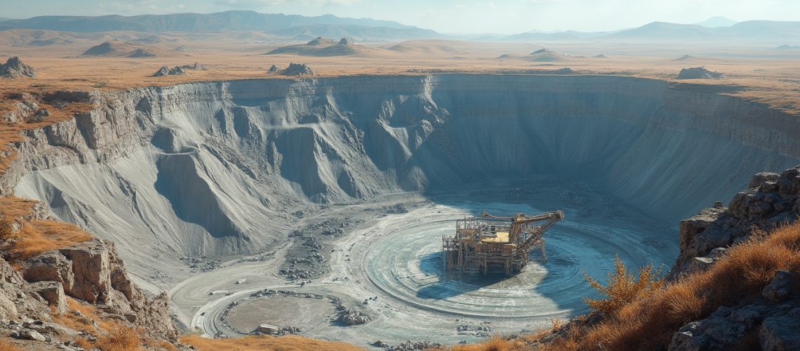 Expansive mining site in Wyoming.